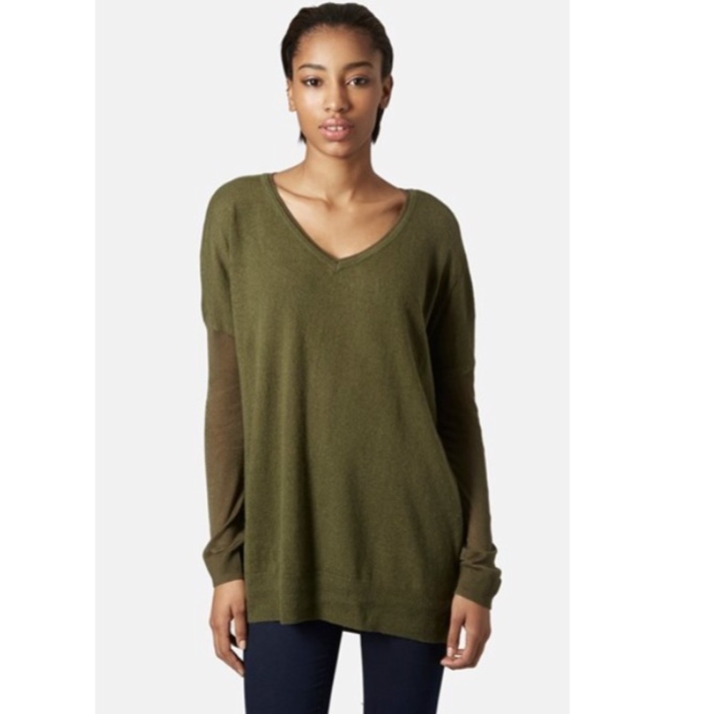 Topshop V Neck Oversized Sweater